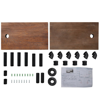 Artiss Wall Shelves Rustic Bookshelf Retro Display Shelves Industrial DIY Pipe Shelf Floating Brackets-Home &amp; Garden &gt; DIY - Peroz Australia - Image - 3