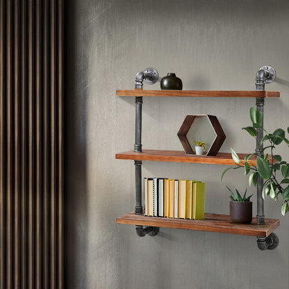 Artiss Display Shelves Wall Brackets Bookshelf Industrial DIY Pipe Shelf Rustic-Furniture &gt; Living Room - Peroz Australia - Image - 1