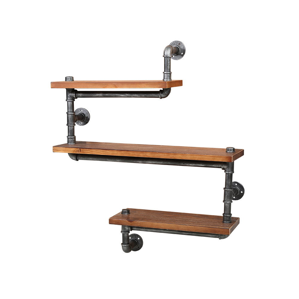 Artiss Display Shelves Rustic Bookshelf Industrial DIY Pipe Shelf Wall Brackets-Home &amp; Garden &gt; DIY - Peroz Australia - Image - 1