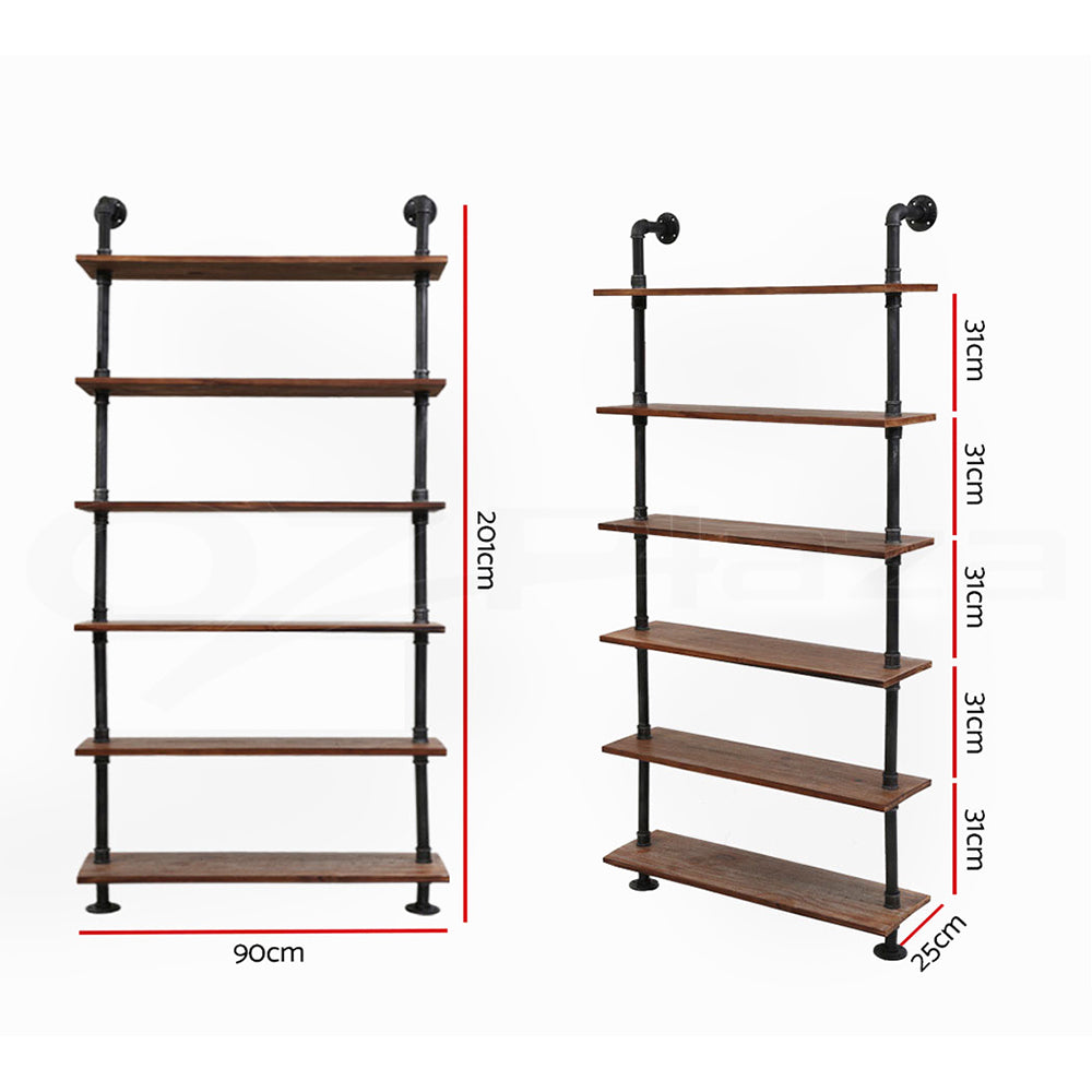 Artiss Wall Shelves Display Bookshelf Rustic Vintage DIY Pipe Shelf Brackets-Home &amp; Garden &gt; DIY - Peroz Australia - Image - 2