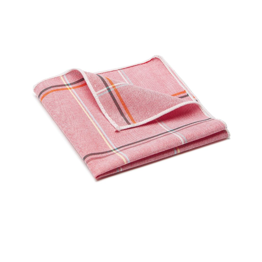 POCKET SQUARE. Plaid Print. Pink-Pocket Squares-PEROZ Accessories