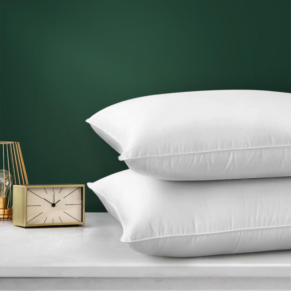 Bedra Pillow Duck Feather Down Standard Pillows Cotton Cover - Twin Pack-Pillow-PEROZ Accessories