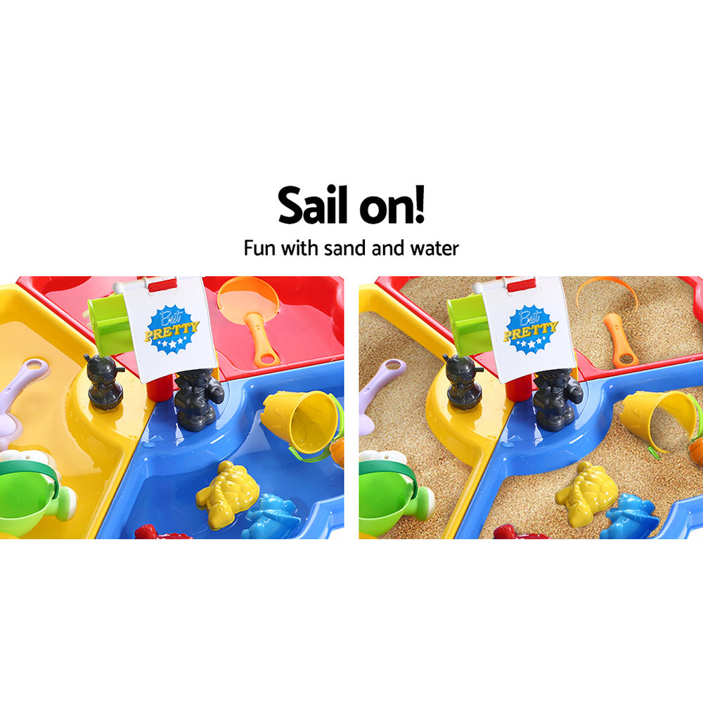 Keezi Kids Beach Sand and Water Sandpit Outdoor Table Childrens Bath Toys-Baby &amp; Kids &gt; Toys-PEROZ Accessories