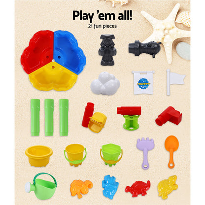 Keezi Kids Beach Sand and Water Sandpit Outdoor Table Childrens Bath Toys-Baby &amp; Kids &gt; Toys-PEROZ Accessories