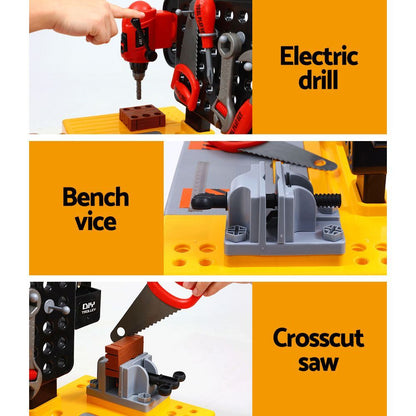 Keezi Kids Pretend Play Set Workbench Tools 54pcs Builder Work Childrens Toys-Baby &amp; Kids &gt; Toys-PEROZ Accessories