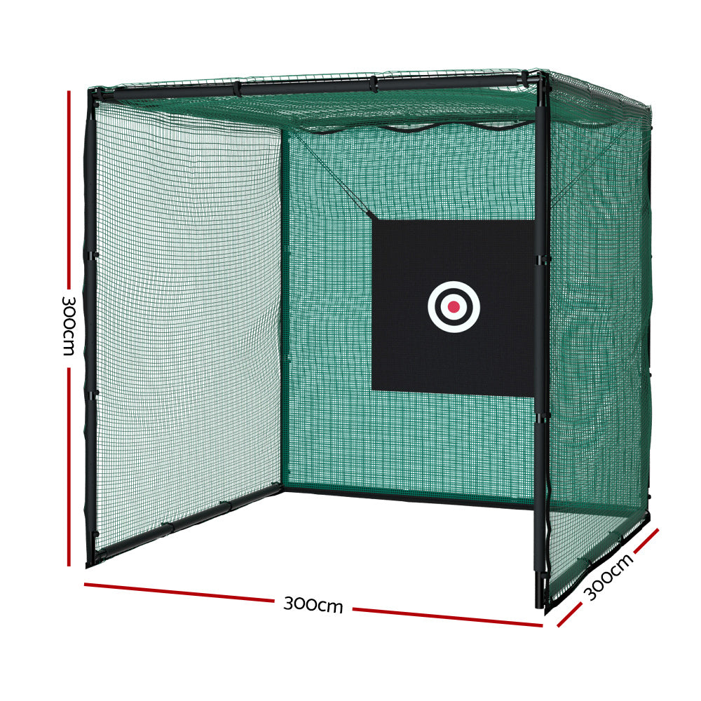 Golf Practice Cage 3M Hitting Net with Steel Frame Football Baseball Training-Sports &amp; Fitness &gt; Golf-PEROZ Accessories