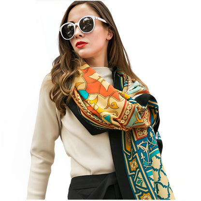 Anyyou 100% Pure Merino Wool Multicolor Tie Pattern Stylish Poncho Winter Large Scarf With Trendy Pashmina Shawl Bandana For Womenfashion Design-Scarves-PEROZ Accessories