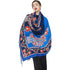 Anyyou 100% Merino Wool Royal Blue Garden Neck Wrap Silk Satin Large Winter Scarf Pashmina Shawl Bandana Perfect For Women Ladies Fashion Style-Scarves-PEROZ Accessories