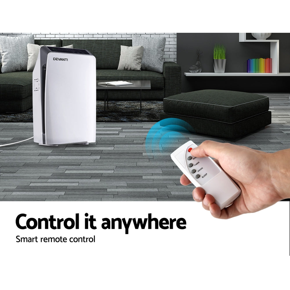 Devanti Air Purifier Cleaner Home Purifiers Odour Sensor HEPA Filter-Appliances &gt; Air Conditioners-PEROZ Accessories