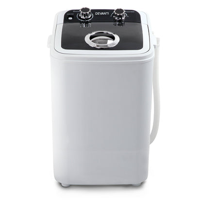 Devanti 4.6KG Mini Portable Washing Machine - Black-Appliances &gt; Washers &amp; Dryers-PEROZ Accessories