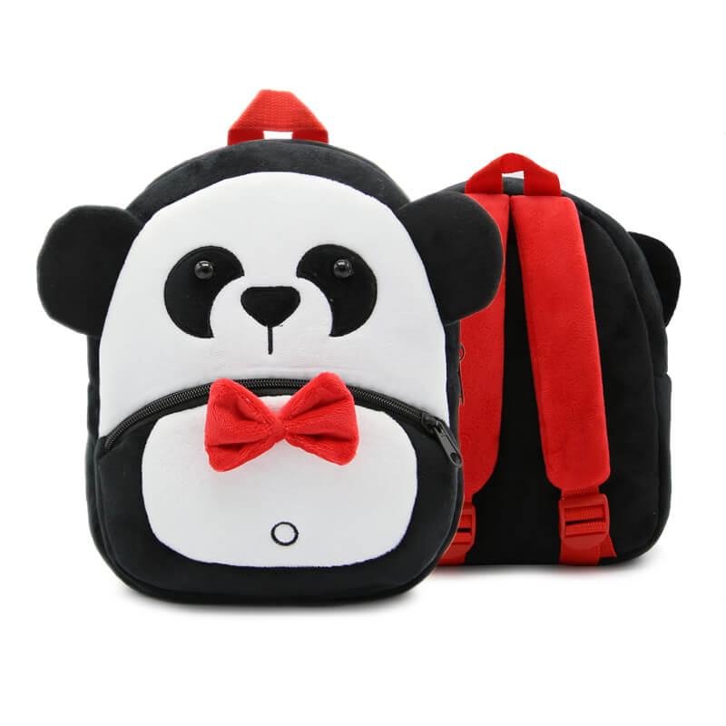 Anykidz 3D Black Panda Kids School Backpack Cute Cartoon Animal Style Children Toddler Plush Bag Perfect Accessories For Boys and Girls-Backpacks-PEROZ Accessories