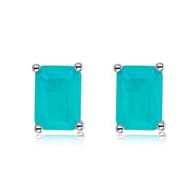 Anyco Earrings Blue High Quality Square Zircon Minimalist Sterling Silver 925 Four Claws-Earrings-PEROZ Accessories