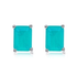 Anyco Earrings Blue High Quality Square Zircon Minimalist Sterling Silver 925 Four Claws-Earrings-PEROZ Accessories