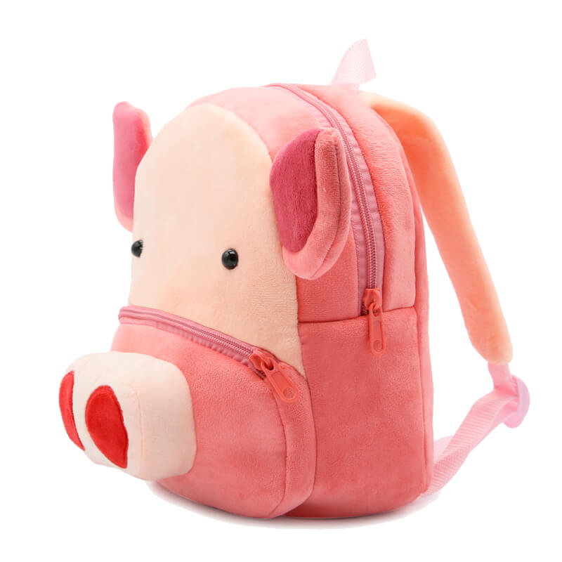 Anykidz 3D Pink Pig Kids School Backpack Cute Cartoon Animal Style Children Toddler Plush Bag Perfect Accessories For Boys and Girls-Backpacks-PEROZ Accessories