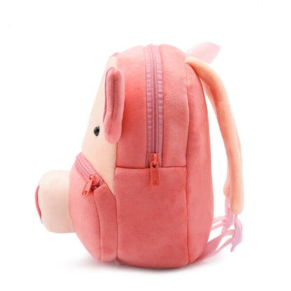 Anykidz 3D Pink Pig Kids School Backpack Cute Cartoon Animal Style Children Toddler Plush Bag Perfect Accessories For Boys and Girls-Backpacks-PEROZ Accessories