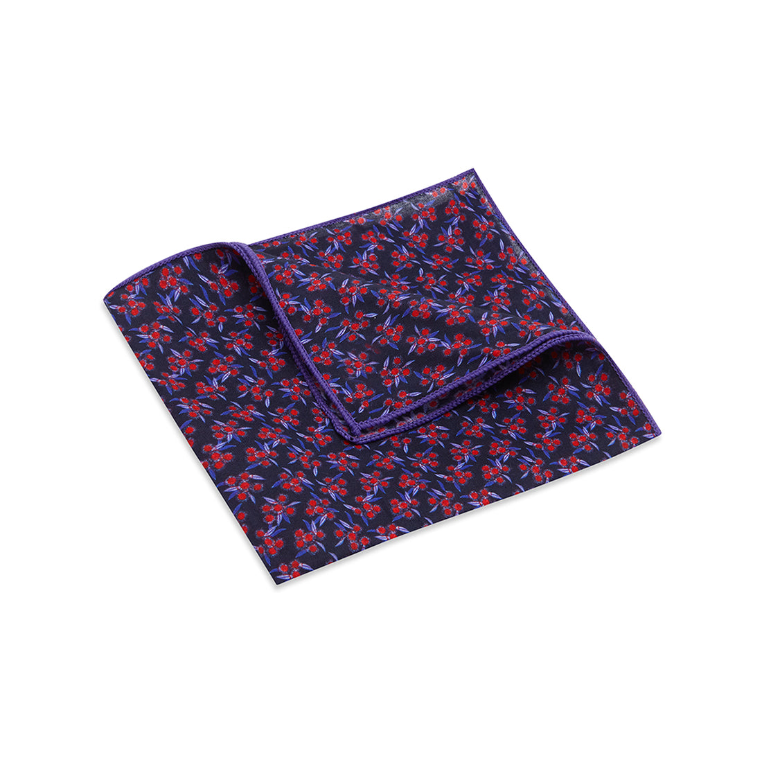 POCKET SQUARE. Jocelyn Proust Hakea Laurina Print. Red/Navy-Pocket Squares-PEROZ Accessories