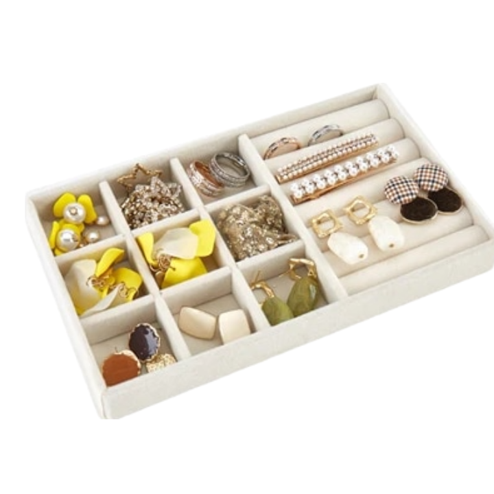 Anyhouz Jewelry Storage Beige Design H Display Tray Drawer Storage Jewellery Holder For Ring Earrings Necklace Bracelet-Jewellery Holders &amp; Organisers-PEROZ Accessories