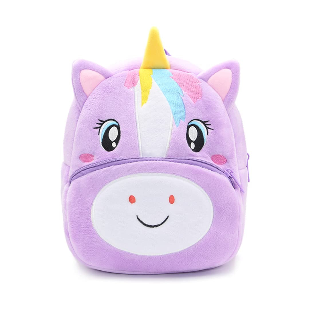 Anykidz 3D Purple Unicorn Kids School Backpack Cute Cartoon Animal Style Children Toddler Plush Bag Perfect Accessories For Boys and Girls-Backpacks-PEROZ Accessories