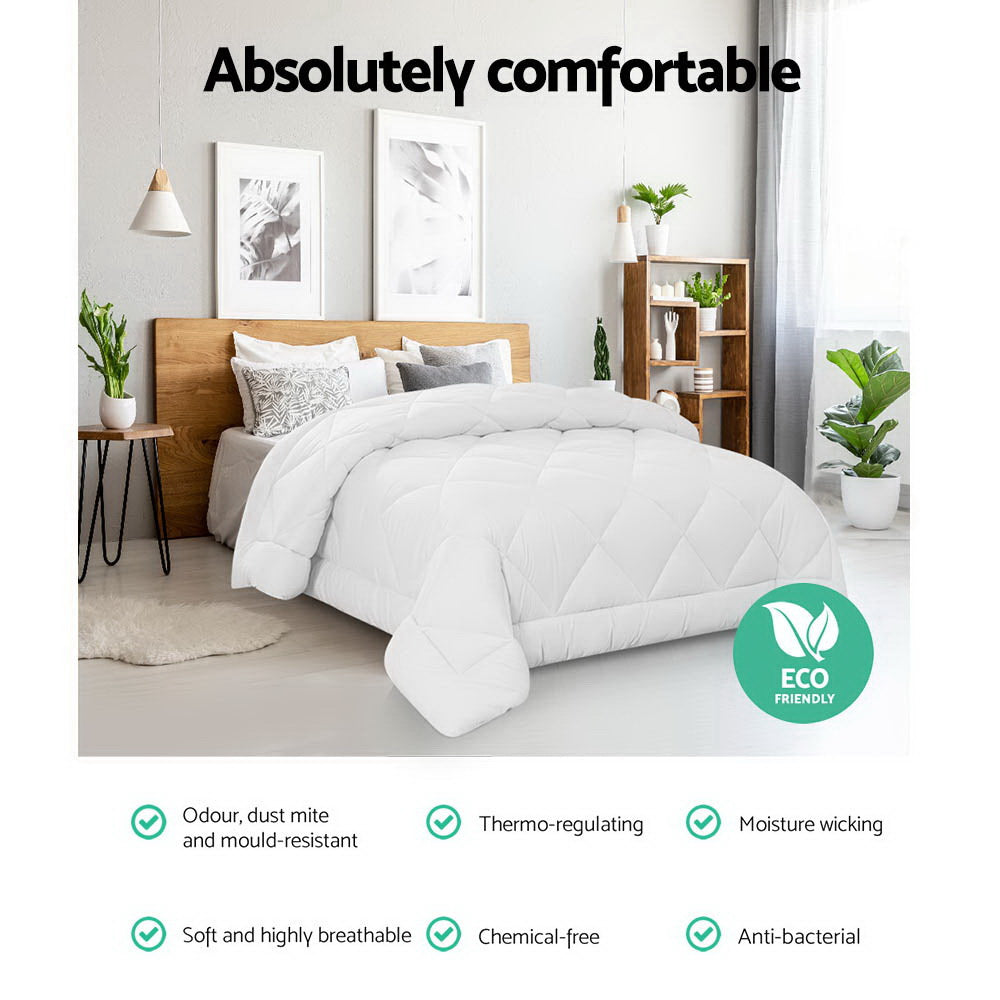 Giselle Bedding Super King 400GSM Microfibre Bamboo Microfiber Quilt-Home &amp; Garden &gt; Bedding-PEROZ Accessories
