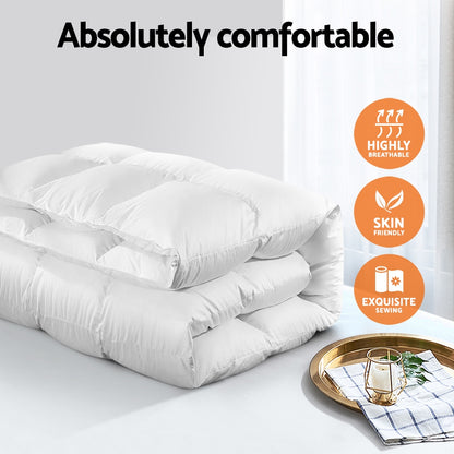 Giselle Bedding King Size 800GSM Goose Down Feather Quilt-Quilts-PEROZ Accessories