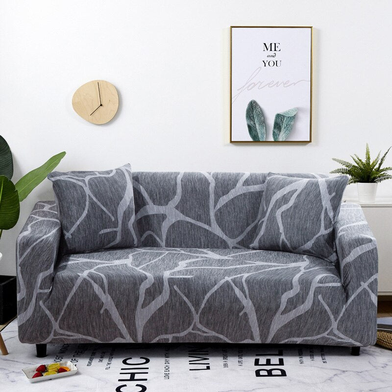 Anyhouz 1 Seater Sofa Cover Dark Gray Style and Protection For Living Room Sofa Chair Elastic Stretchable Slipcover-Slipcovers-PEROZ Accessories