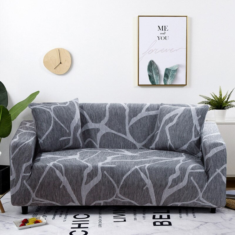 Anyhouz 3 Seater Sofa Cover Dark Gray Style and Protection For Living Room Sofa Chair Elastic Stretchable Slipcover-Slipcovers-PEROZ Accessories