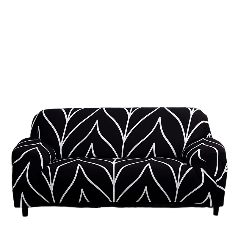 Anyhouz 4 Seater Sofa Cover Black Style and Protection For Living Room Sofa Chair Elastic Stretchable Slipcover-Slipcovers-PEROZ Accessories