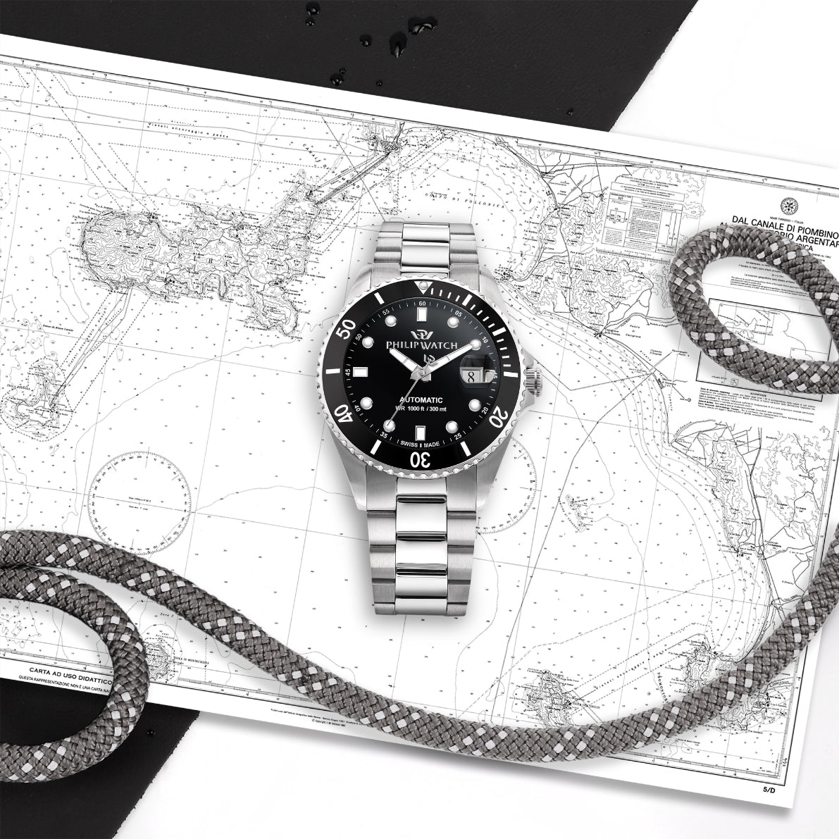 Philip Watch - Caribe Diving Silver Bracelet Men&