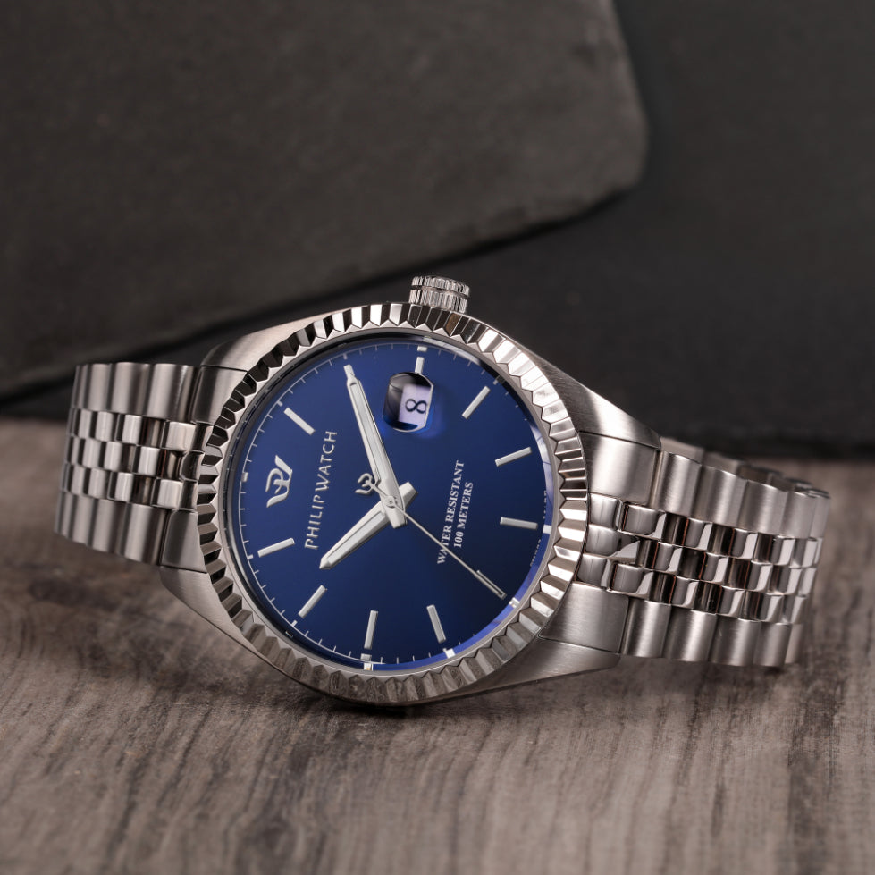 Philip Watch - Caribe Blue Stainless Steel Bracelet Men&