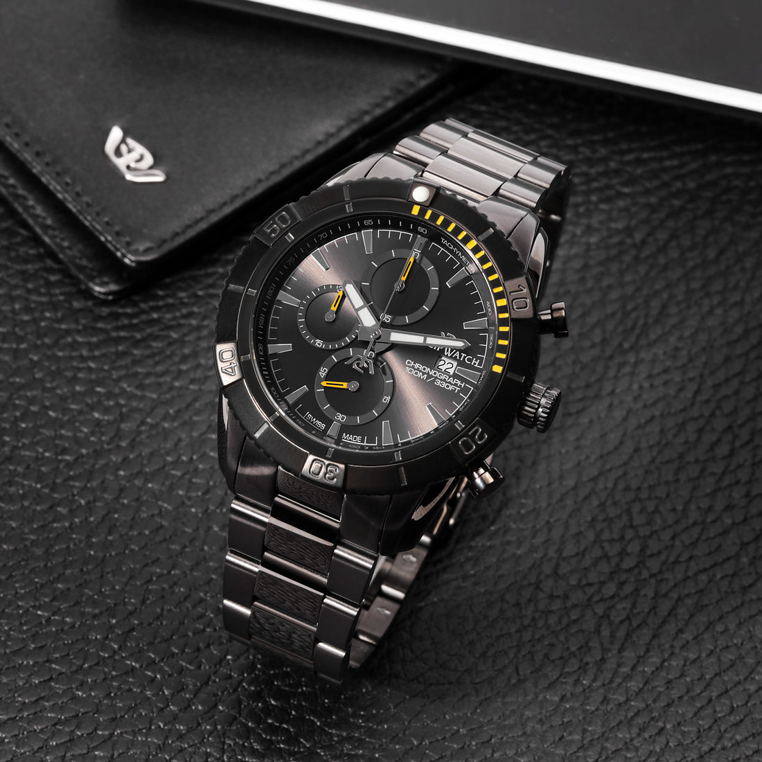 Philip Watch Champion Black 45mm Chronograph-Quartz Watches-PEROZ Accessories