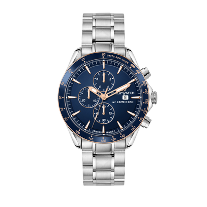 Philip Watch Blaze Blue 44mm Chronograph-Quartz Watches-PEROZ Accessories