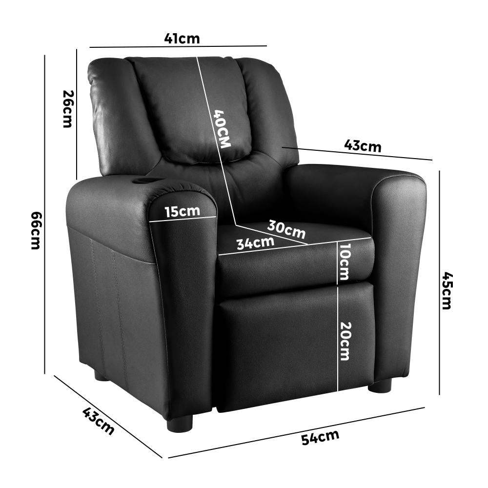 Oikiture Kids Recliner Sofa Children Lounge Chair PU Leather Couch Armchair-Kid Recliner-PEROZ Accessories