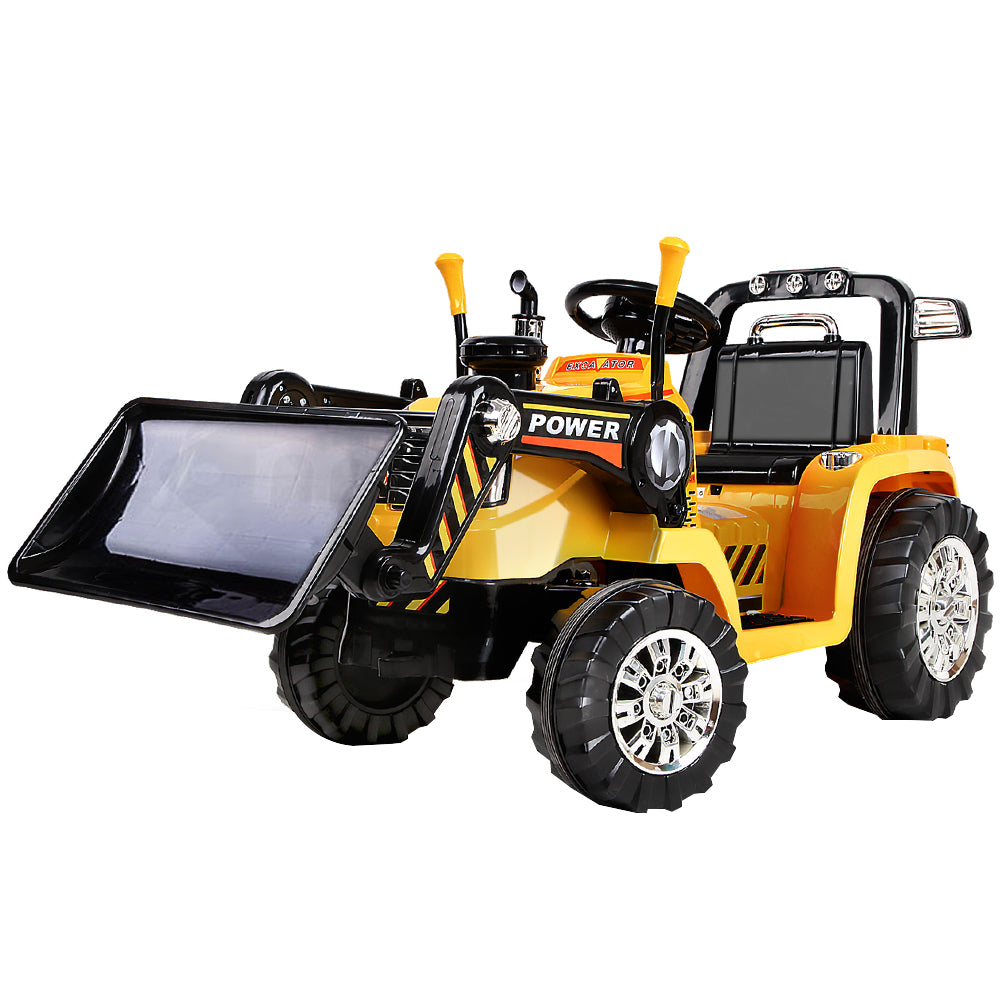 Rigo Kids Ride On Bulldozer Digger Electric Car Yellow-Baby &amp; Kids &gt; Ride on Cars, Go-karts &amp; Bikes-PEROZ Accessories