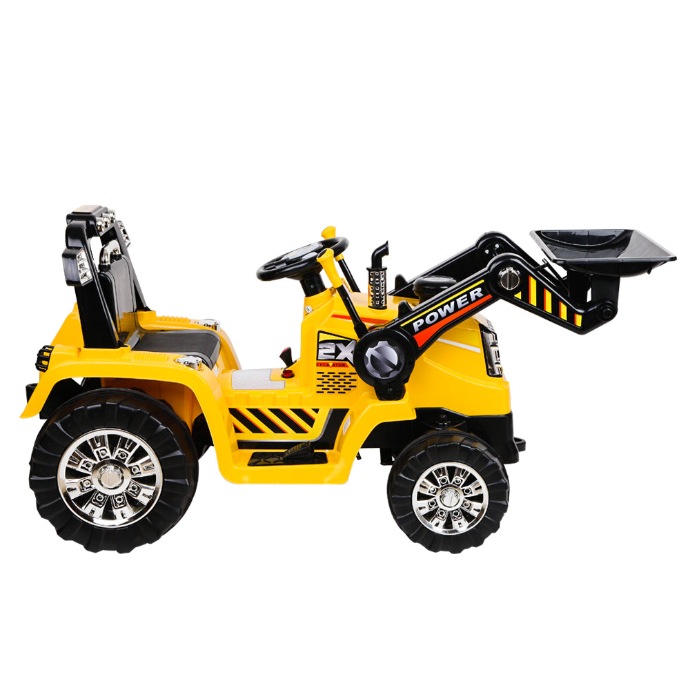 Rigo Kids Ride On Bulldozer Digger Electric Car Yellow-Baby &amp; Kids &gt; Ride on Cars, Go-karts &amp; Bikes-PEROZ Accessories