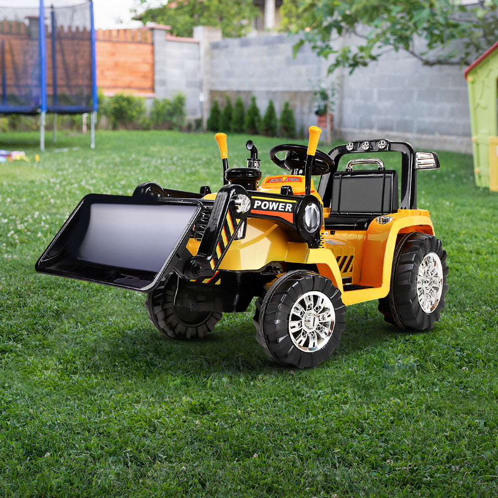 Rigo Kids Ride On Bulldozer Digger Electric Car Yellow-Baby &amp; Kids &gt; Ride on Cars, Go-karts &amp; Bikes-PEROZ Accessories