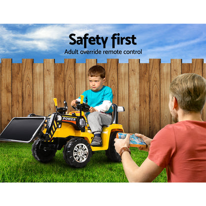 Rigo Kids Ride On Bulldozer Digger Electric Car Yellow-Baby &amp; Kids &gt; Ride on Cars, Go-karts &amp; Bikes-PEROZ Accessories
