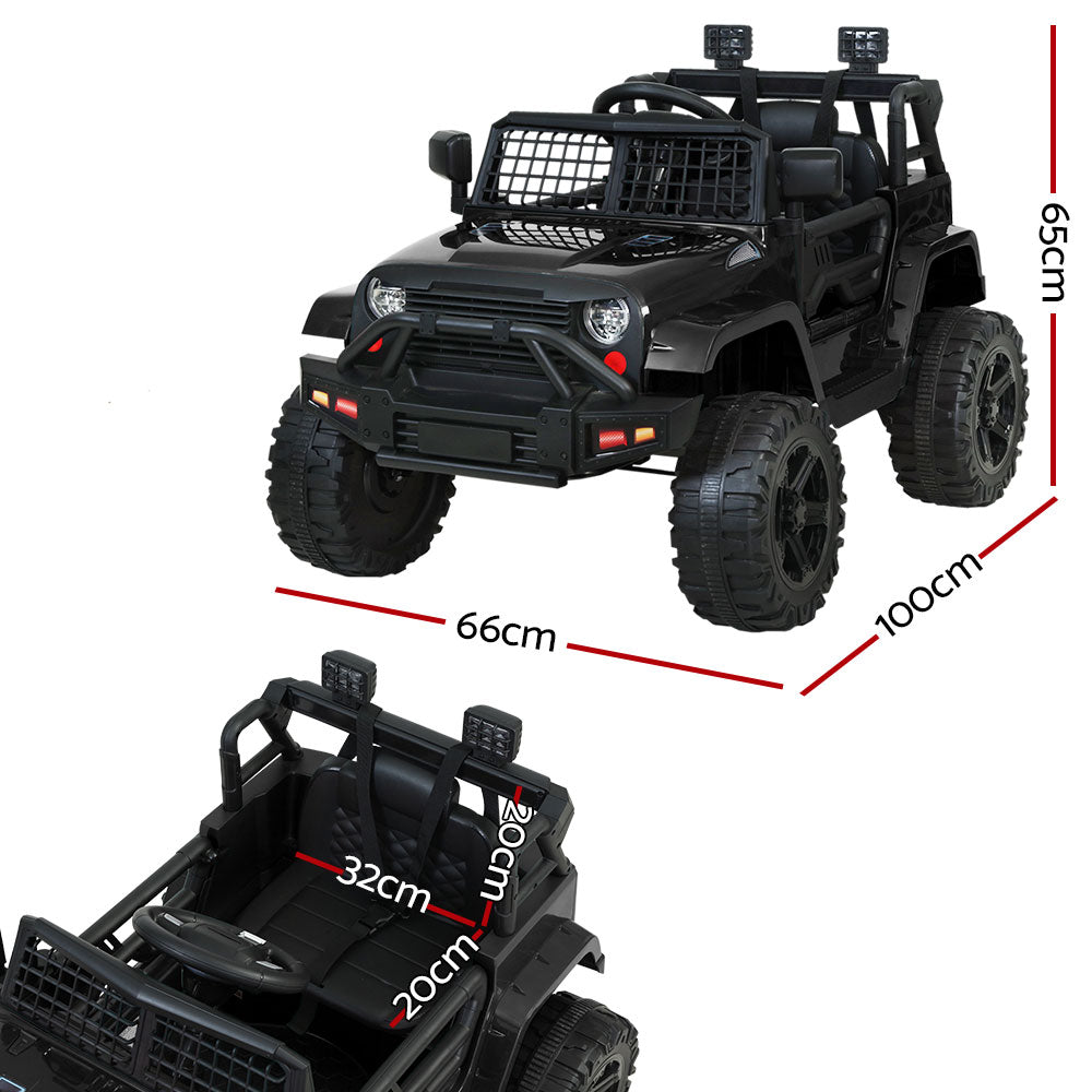 Rigo Kids Ride On Car Electric 12V Car Toys Jeep Battery Remote Control Black-Baby &amp; Kids &gt; Ride on Cars, Go-karts &amp; Bikes-PEROZ Accessories