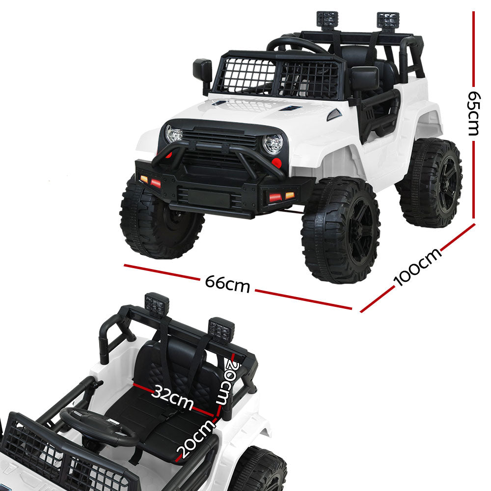 Rigo Kids Ride On Car Electric 12V Car Toys Jeep Battery Remote Control White-Baby &amp; Kids &gt; Ride on Cars, Go-karts &amp; Bikes-PEROZ Accessories