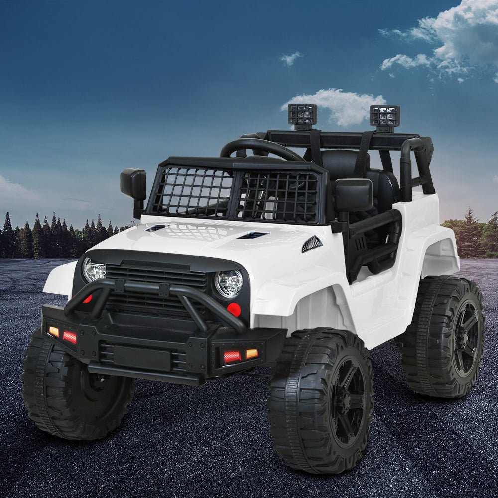 Rigo Kids Ride On Car Electric 12V Car Toys Jeep Battery Remote Control White-Baby &amp; Kids &gt; Ride on Cars, Go-karts &amp; Bikes-PEROZ Accessories