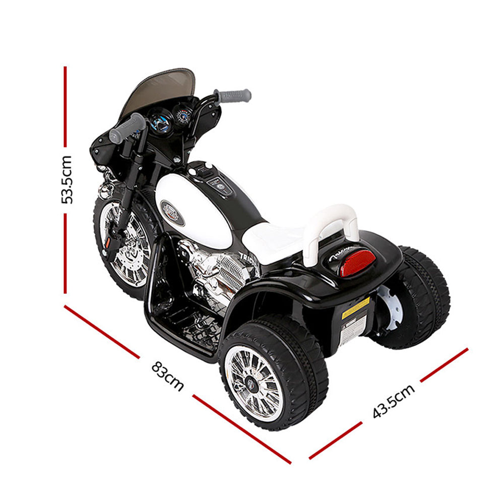 Rigo Kids Ride On Motorbike Motorcycle Toys Black White-Baby &amp; Kids &gt; Ride on Cars, Go-karts &amp; Bikes-PEROZ Accessories