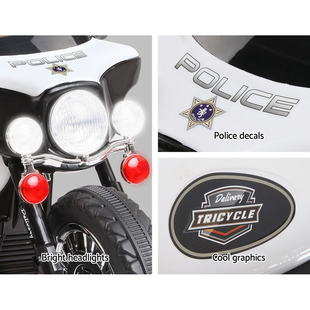Rigo Kids Ride On Motorbike Motorcycle Toys Black White-Baby &amp; Kids &gt; Ride on Cars, Go-karts &amp; Bikes-PEROZ Accessories