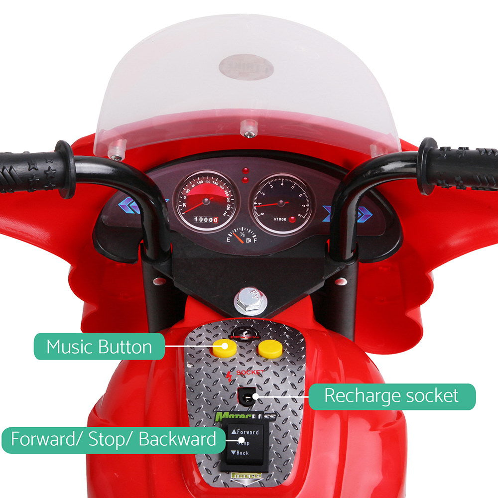 Rigo Kids Ride On Motorbike Motorcycle Car Red-Ride on Toys - Motorbikes-PEROZ Accessories