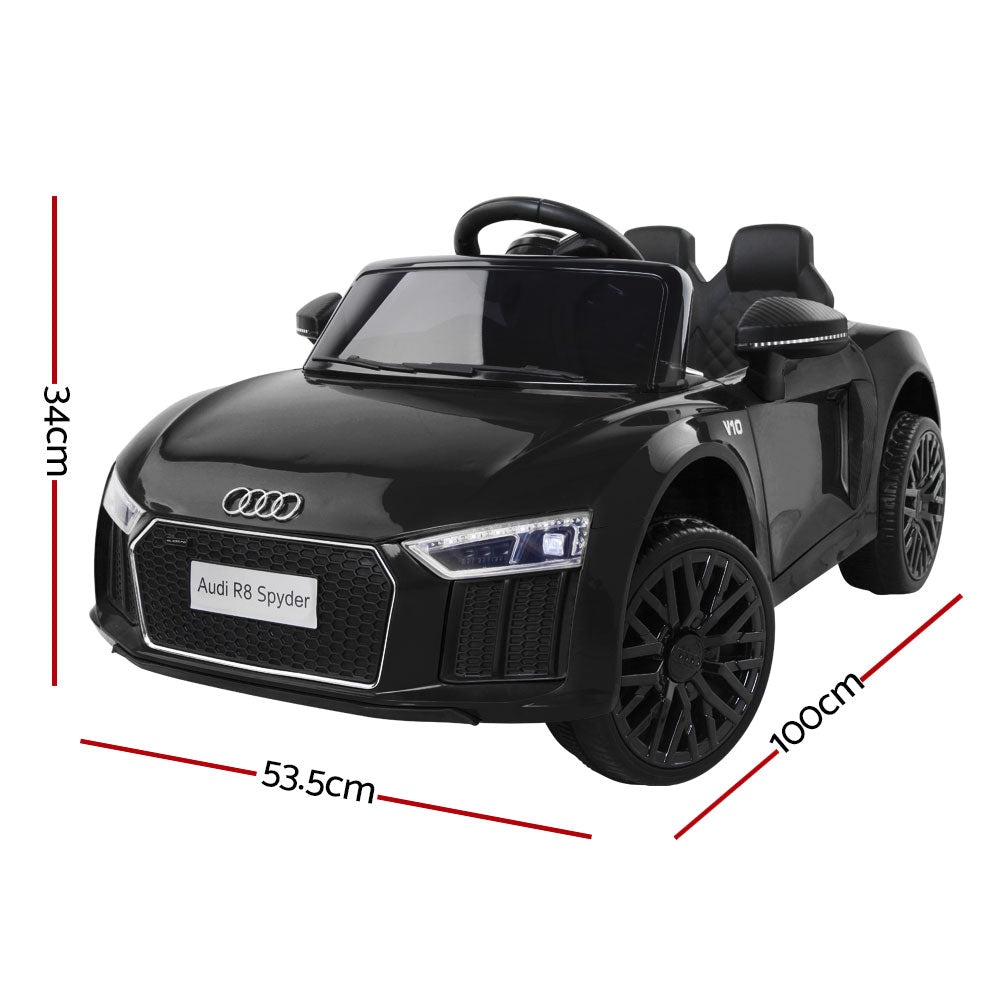 Kids Ride On Car Audi R8 Licensed Sports Electric Toy Cars Black-Baby &amp; Kids &gt; Ride on Cars, Go-karts &amp; Bikes-PEROZ Accessories