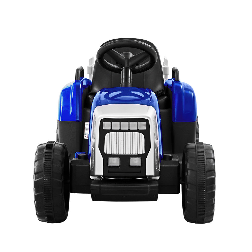 Rigo Ride On Car Tractor Trailer Toy Kids Electric Cars 12V Battery Blue-Baby &amp; Kids &gt; Ride on Cars, Go-karts &amp; Bikes-PEROZ Accessories