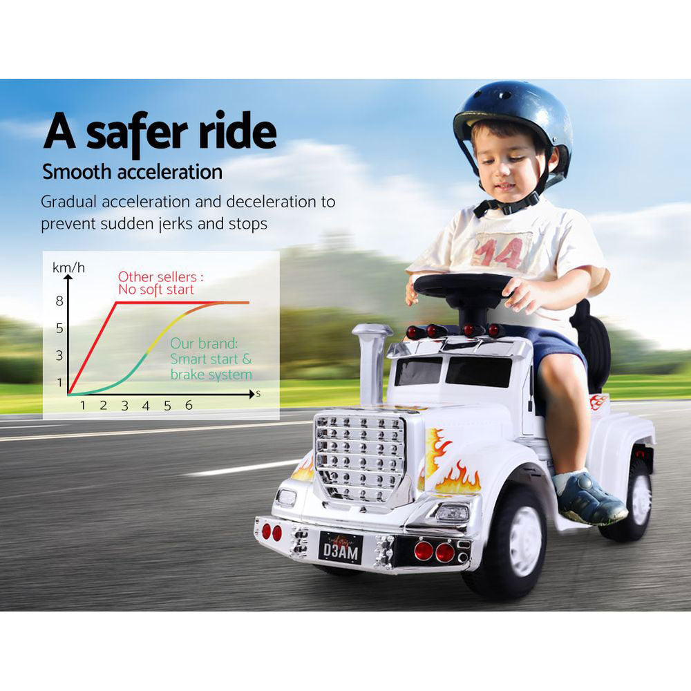 Ride On Cars Kids Electric Toys Car Battery Truck Childrens Motorbike Toy Rigo White-Baby &amp; Kids &gt; Ride on Cars, Go-karts &amp; Bikes-PEROZ Accessories