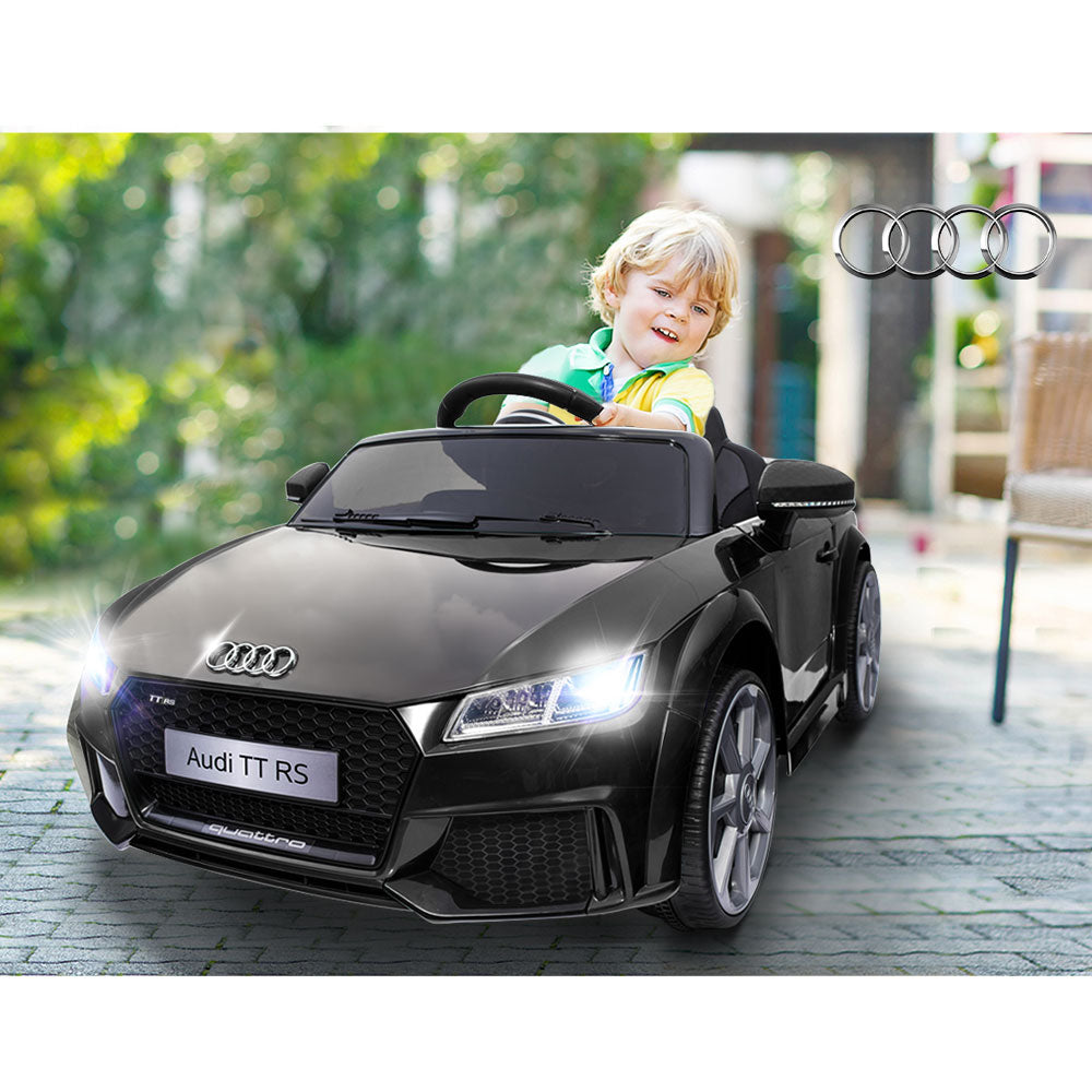 Kids Ride On Car Audi Licensed TT RS Black-Baby &amp; Kids &gt; Ride on Cars, Go-karts &amp; Bikes-PEROZ Accessories