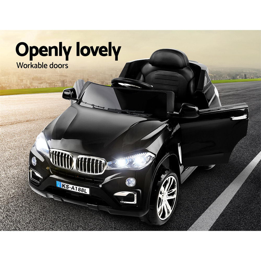 Kids Ride On Car BMW X5 Inspired Electric 12V Black-Baby &amp; Kids &gt; Ride on Cars, Go-karts &amp; Bikes-PEROZ Accessories