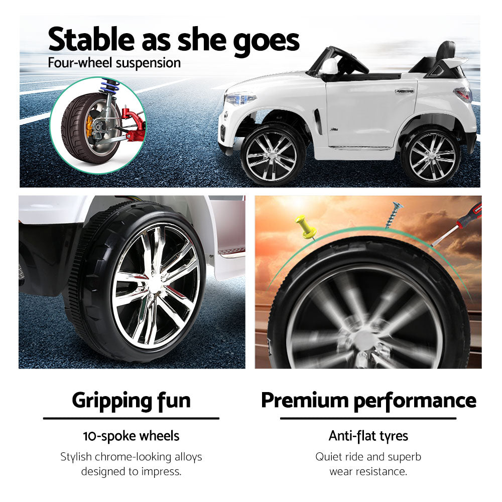 Rigo Kids Ride On Car - White-Baby &amp; Kids &gt; Ride on Cars, Go-karts &amp; Bikes-PEROZ Accessories