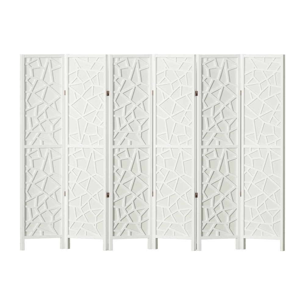 Artiss Clover Room Divider Screen Privacy Wood Dividers Stand 6 Panel White-Furniture &gt; Living Room - Peroz Australia - Image - 3