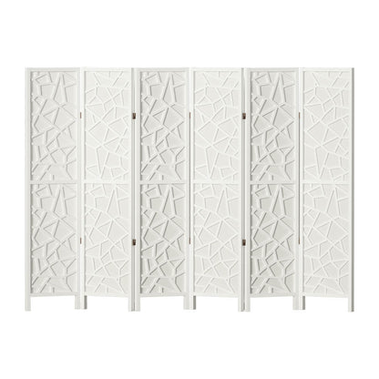 Artiss Clover Room Divider Screen Privacy Wood Dividers Stand 6 Panel White-Furniture &gt; Living Room - Peroz Australia - Image - 3